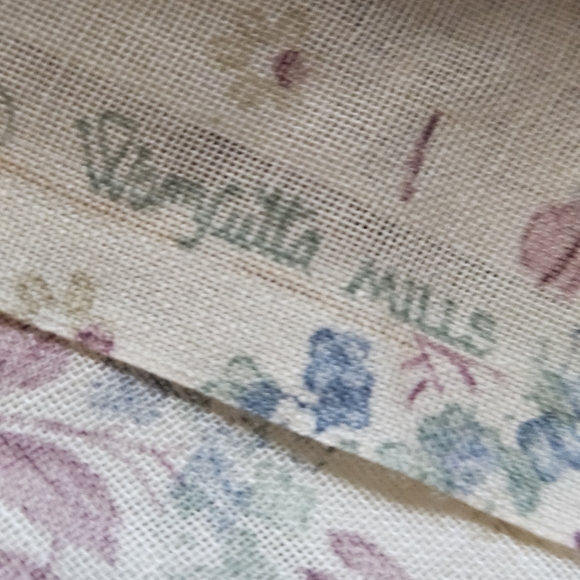 Vintage 1970s Wamsutta Mills Sheer Floral Voile Fabric 2 Yds Yellow Blue Plum - Picture 3 of 7